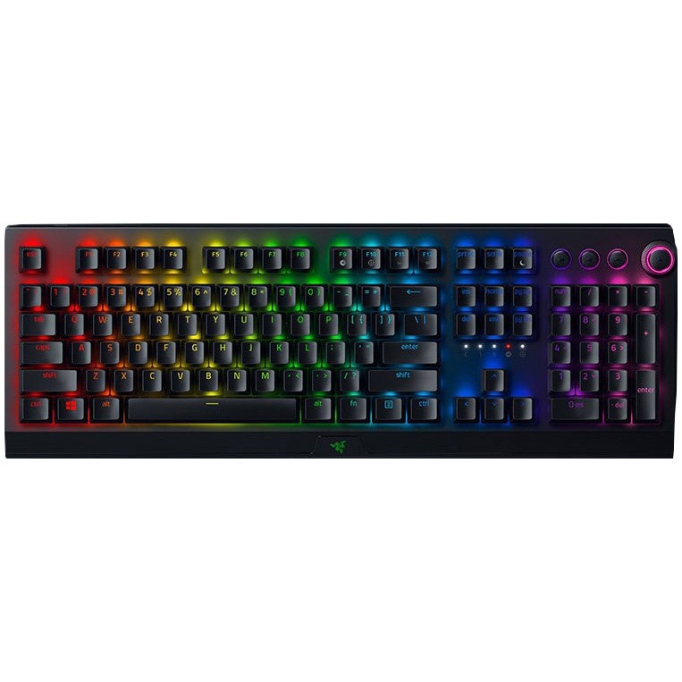 Tastatura gaming mecanica wireless Razer BlackWidow V3 Pro, iluminare Chroma RGB, 2.4GHz&Bluetooth, USB-C, switch Razer Yellow, US Layout, Negru