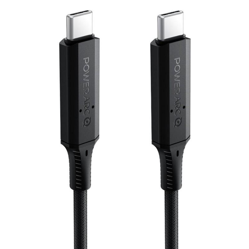 Cablu pentru incarcare si transfer de date Spigen PowerArc, 2x USB Type-C, Power Delivery 100W, 2A, 1m, Negru