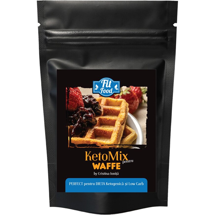 KetoMix Low-Carb pentru waffe, fara zahar, Fit Food, 400g