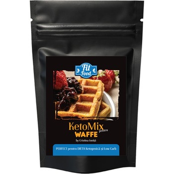KetoMix Low-Carb pentru waffe, fara zahar, Fit Food, 400g KetoMix Low-Carb pentru waffe, fara zahar, Fit Food, 400g