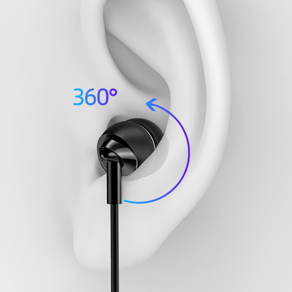 Casti audio USAMS EP-39, In-ear, Control pe fir, Jack 3.5mm, Lungime cablu 1.2m, Alb