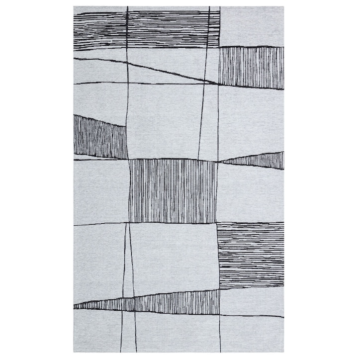 Maze Home Szőnyeg PALMA, szürke, fekete, 80 x 150 cm