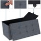 Двуместна пейка с място за съхранение, Текстил, Сив, 76 x 38 x 38 см