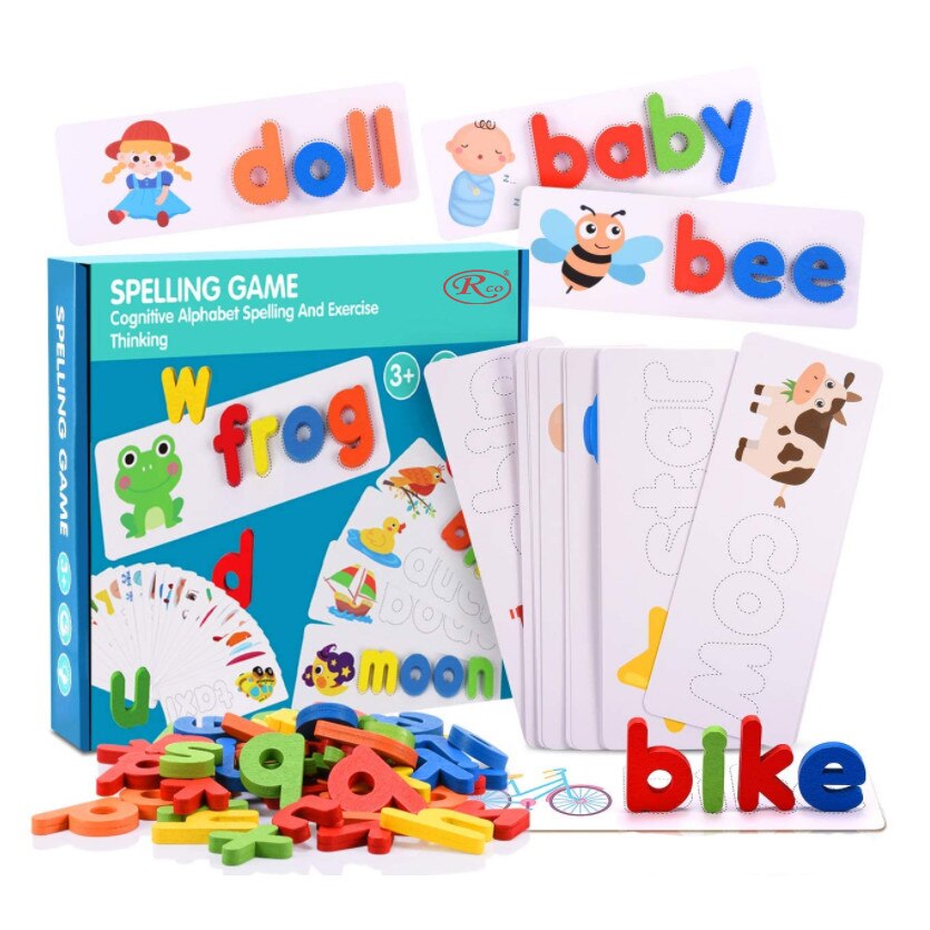 Joc educativ de ortografie ABC din lemn cu litere in limba engleza, WD2502 RCO®