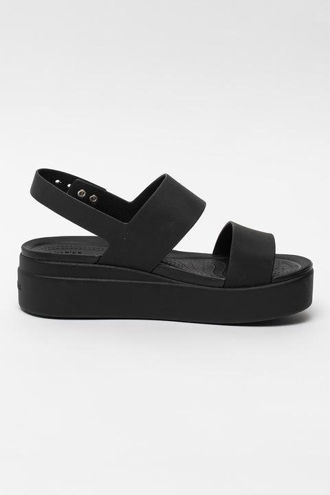 Crocs, Sandale wedge Brooklyn, Negru, 36-37