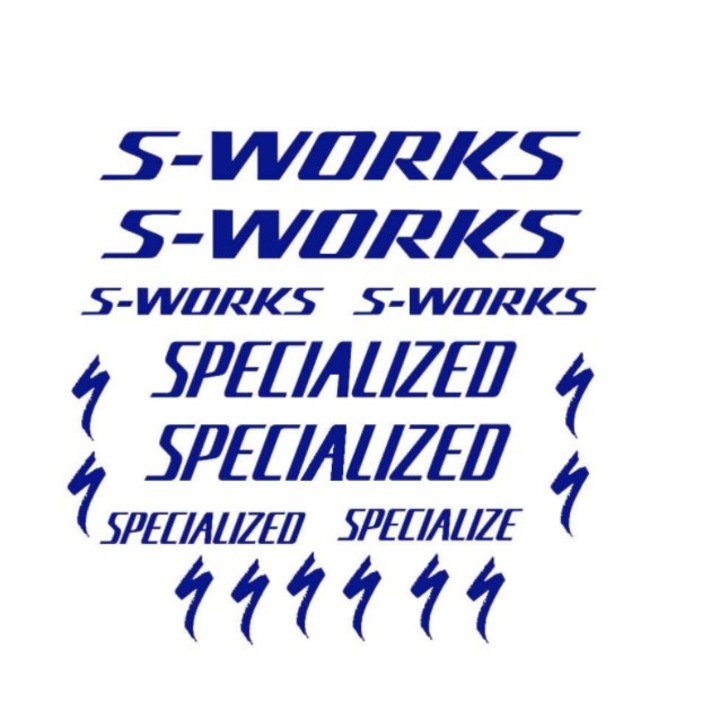 Set Stickere profesionale cadru bicicleta Specialized/S-Works, Albastru