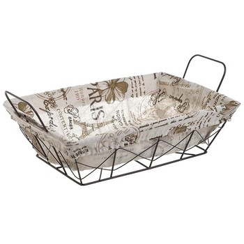 Cos de paine metalic cu husa textila, Paris, 27X20X6 cm Cos de paine metalic cu husa textila, Paris, 27X20X6 cm