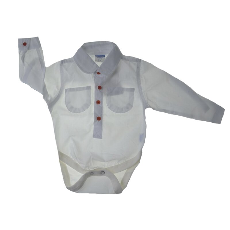 Body elegant pentru baieti Vitamins Baby KSL-201C, Alb, 74 cm