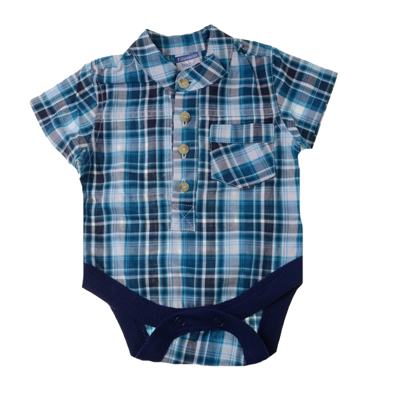 Body elegant pentru baieti Vitamins Baby KSL-202C, Albastru, 56 cm