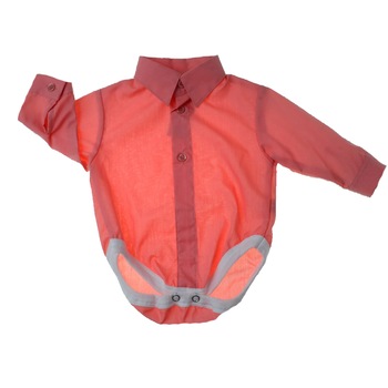 Body cu maneca lunga pentru baieti Mini Junior KSL-204C, Coral Body cu maneca lunga pentru baieti Mini Junior KSL-204C, Coral