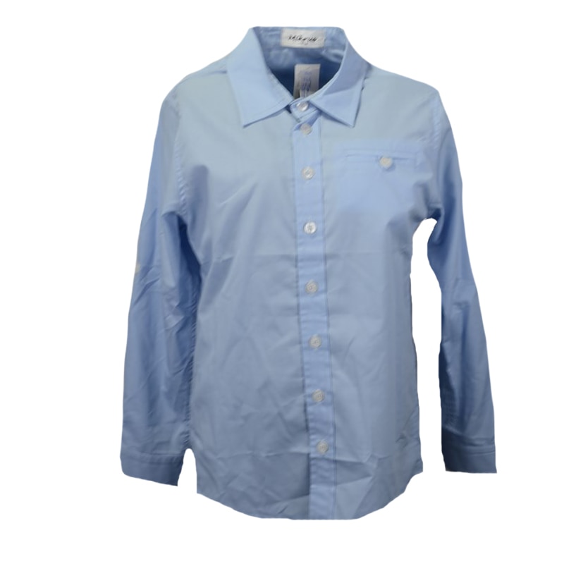 Camasa cu maneca lunga pentru baieti Mikrus KSL-160C, Albastru, 134 cm