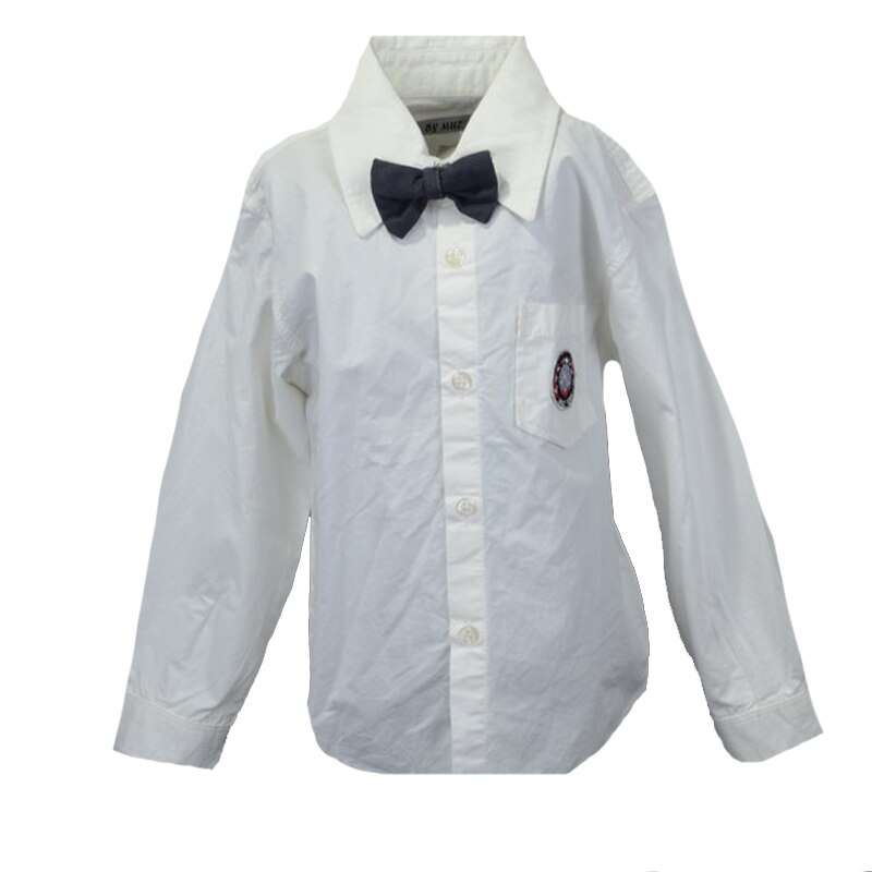 Camasa cu maneca lunga si papion pentru baieti Mini Junior KSL-173C, Alb, 110 cm