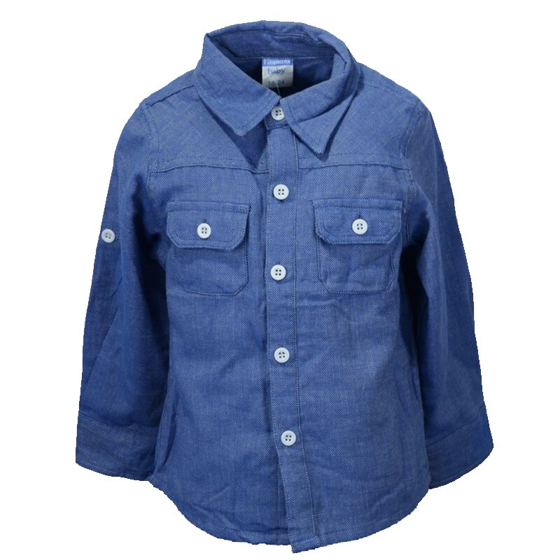 Camasa cu maneca lunga pentru baieti Vitamins Baby KSL-175C, Albastru, 92 cm