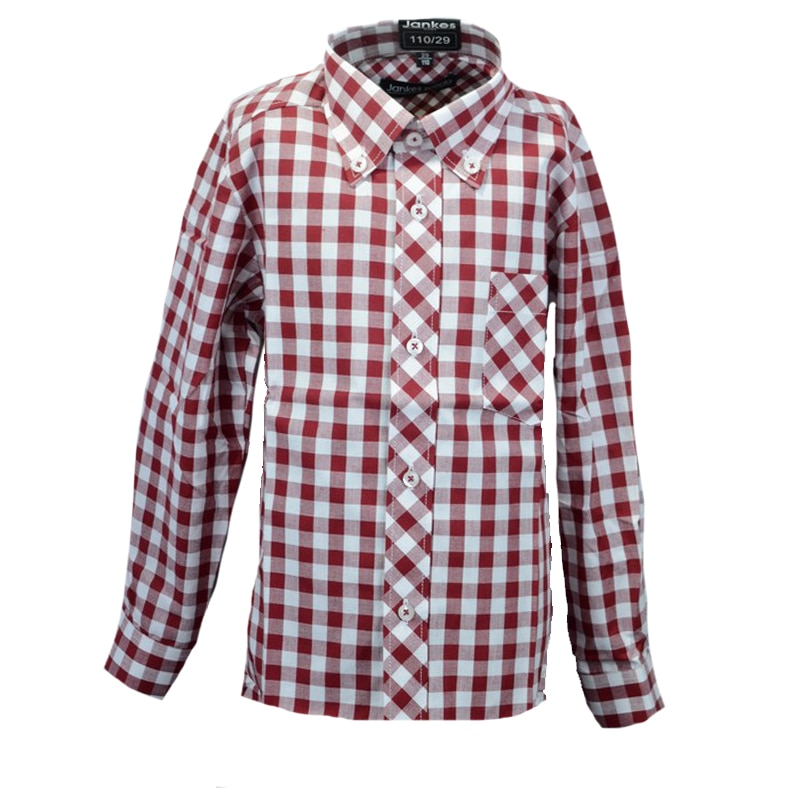 Camasa cu maneca lunga pentru baieti Mini Junior KSL-212C, Rosu, 110 cm