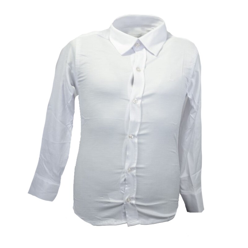 Camasa cu maneca lunga pentru baieti Mini Junior KSL-199C, Alb, 122 cm