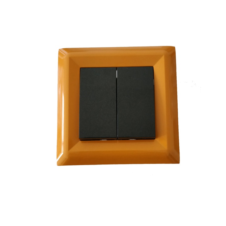 Ключ двоен LB Light Softline, перлено черно с оранжева рамка