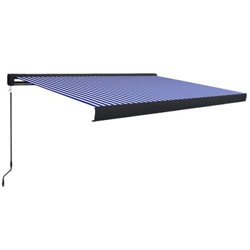 Copertina manuala tip caseta, albastru si alb, 400 x 300 cm 3052704 Copertina manuala tip caseta, albastru si alb, 400 x 300 cm 3052704