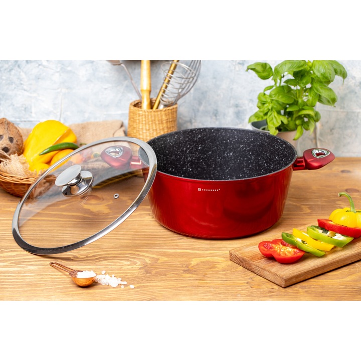 EDENBERG EB-7411 lábas, piros, 26cm 5,2L