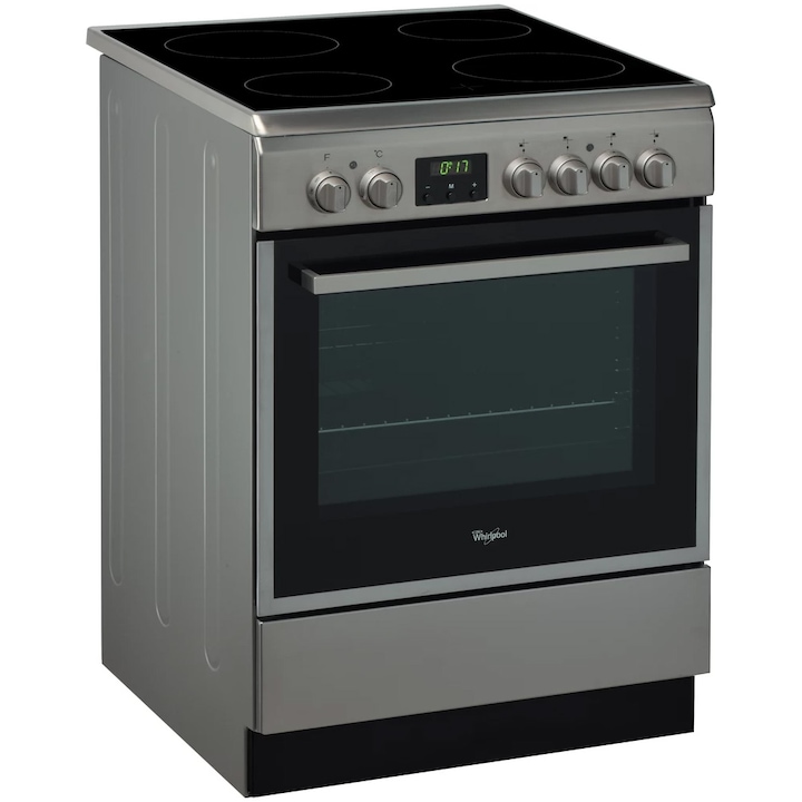 Ел. печка Whirlpool ACMT 6533/IX, Витрокерамика, 4 Нагревателни зони, Ел.фурна, 11 Функции, 59 л, Функция Грил, Клас A, 60 см, Инокс