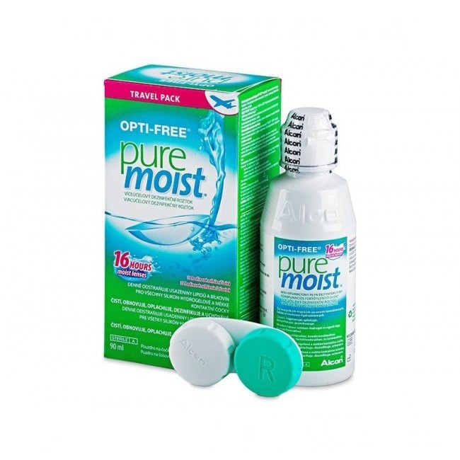 Solutie intretinere lentile de contact Opti-Free Pure Moist 90 ml + suport lentile cadou