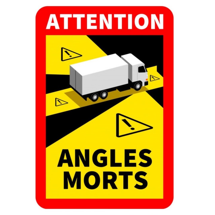 Motor Starter Öntapadós "Angles morts" Matrica, 2 db, védőfólia, 17 × 25 cm