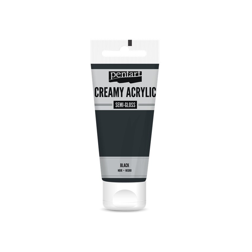 Vopsea acrilica cremoasa semilucioasa 200 ml - negru