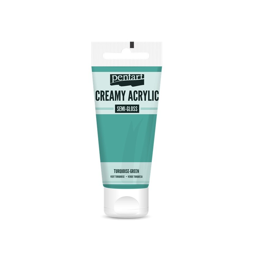 Vopsea acrilica cremoasa semilucioasa 200 ml - verde turcoaz