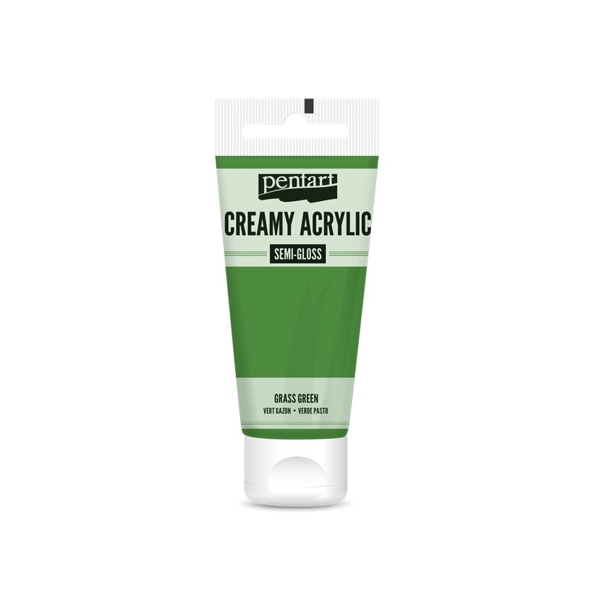 Vopsea acrilica cremoasa semilucioasa 200 ml - verde iarba