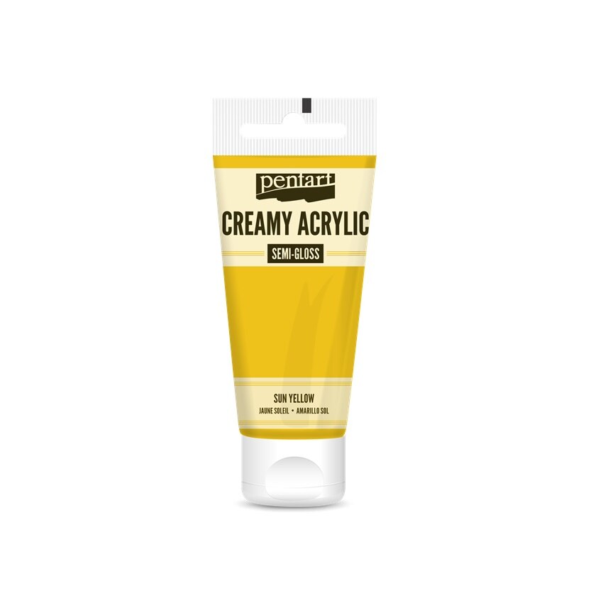 Vopsea acrilica cremoasa semilucioasa 200 ml - galben soare