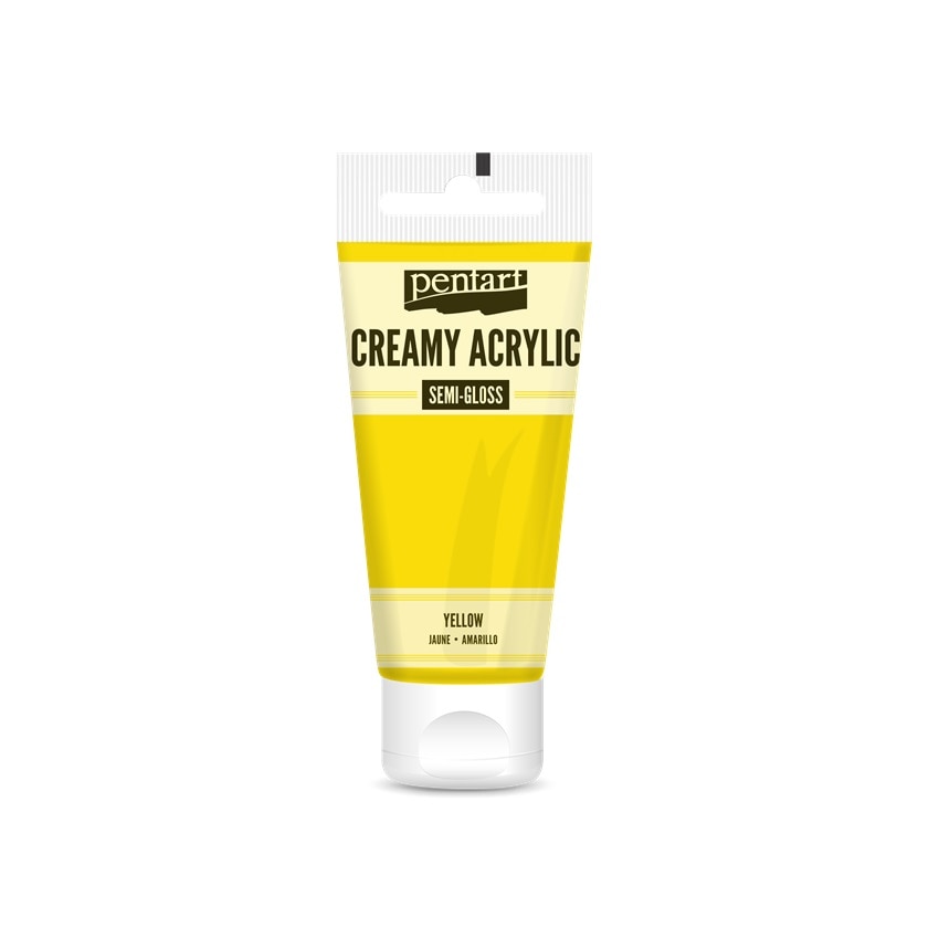 Vopsea acrilica cremoasa semilucioasa 200 ml - galben