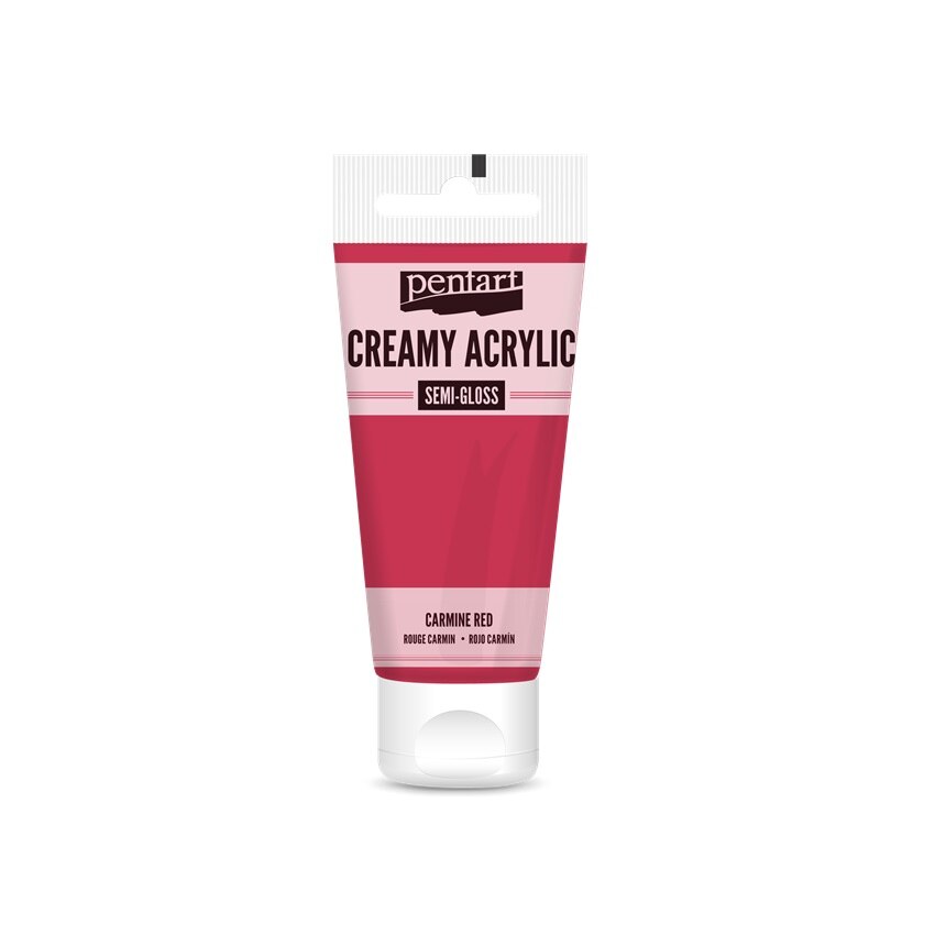 Vopsea acrilica cremoasa semilucioasa 200 ml - rosu carmin