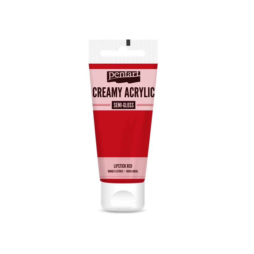 Vopsea acrilica cremoasa semilucioasa 200 ml - rosu ruj