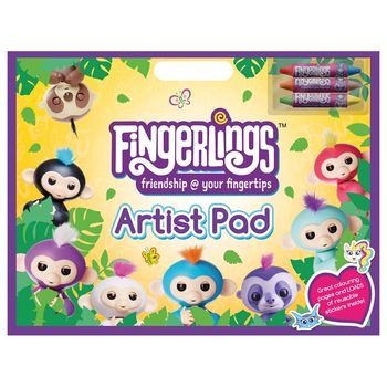 Ser carte de colorat Fingerlings Artist Pad si 3 creioane cerate ,+ 3 ani Ser carte de colorat Fingerlings Artist Pad si 3 creioane cerate ,+ 3 ani