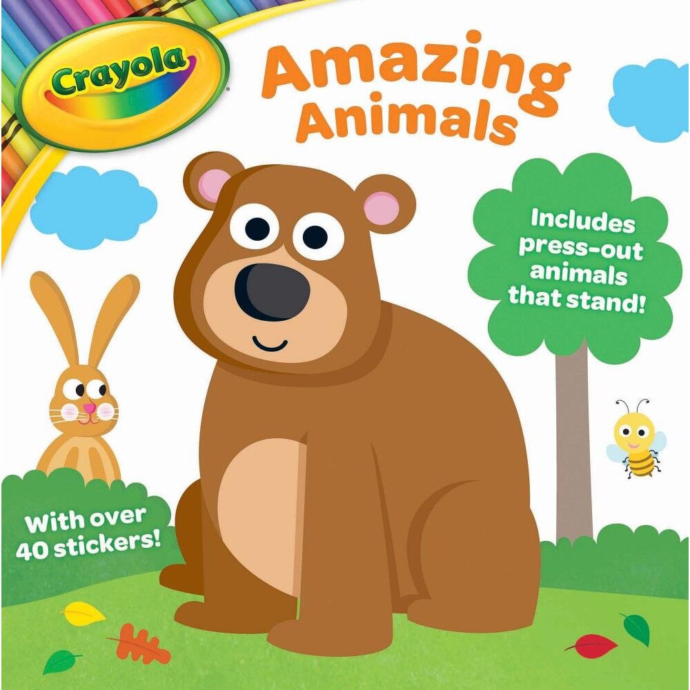 Carte de activitati si autocolante Crayola - Amazing animals 32 pagini +3 ani