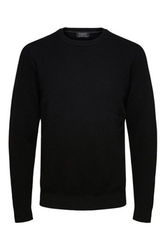Pulover barbati din bumbac organic, Selected Homme, Negru, L Pulover barbati din bumbac organic, Selected Homme, Negru, L