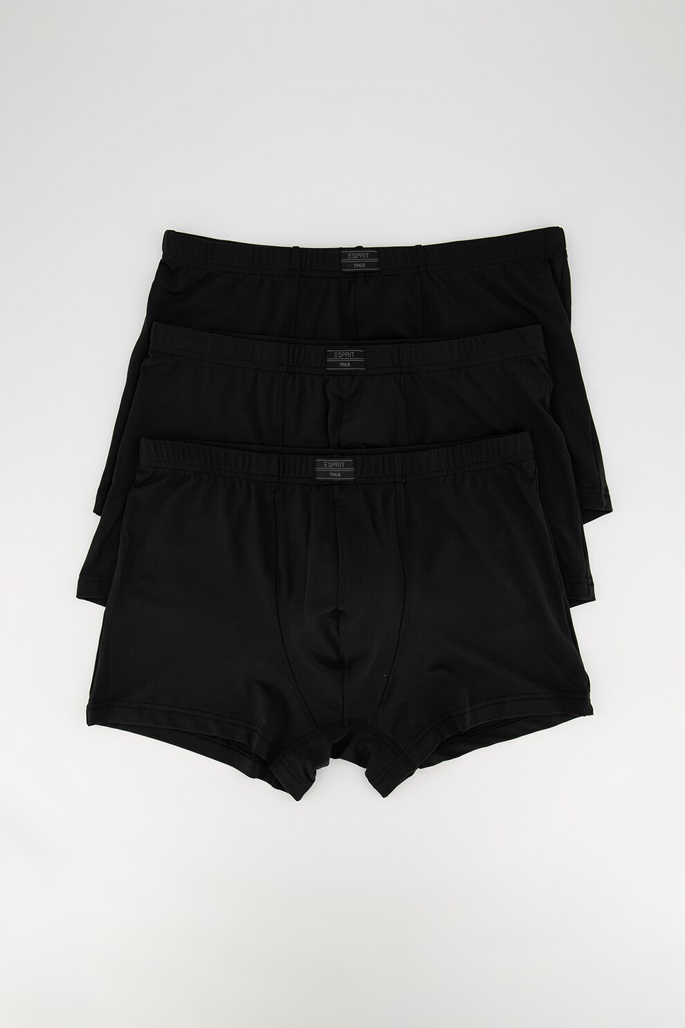 ESPRIT Bodywear, Set de boxeri cu model uni Dallas - 3 perechi, Negru, S