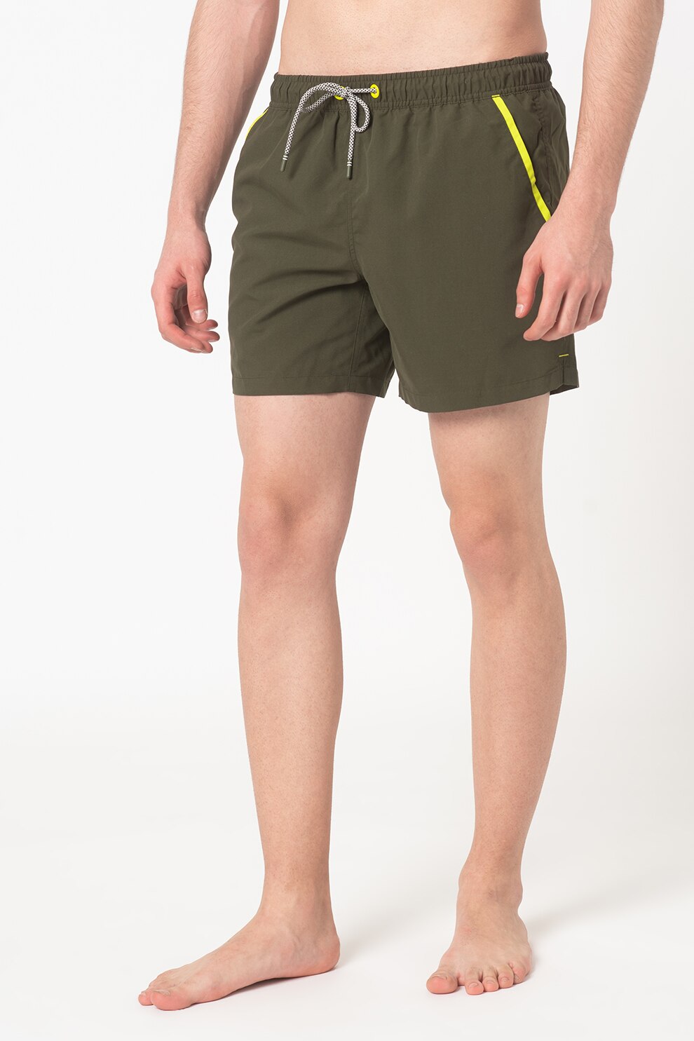 ESPRIT Bodywear, Pantaloni scurti de baie cu snur Camden Bay, Verde militar