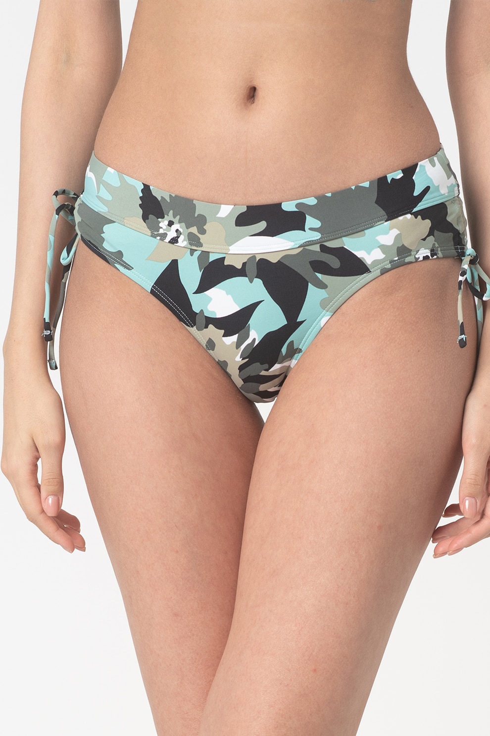 ESPRIT Bodywear, Slip cu imprimeu, Verde militar/Turcoaz, XL