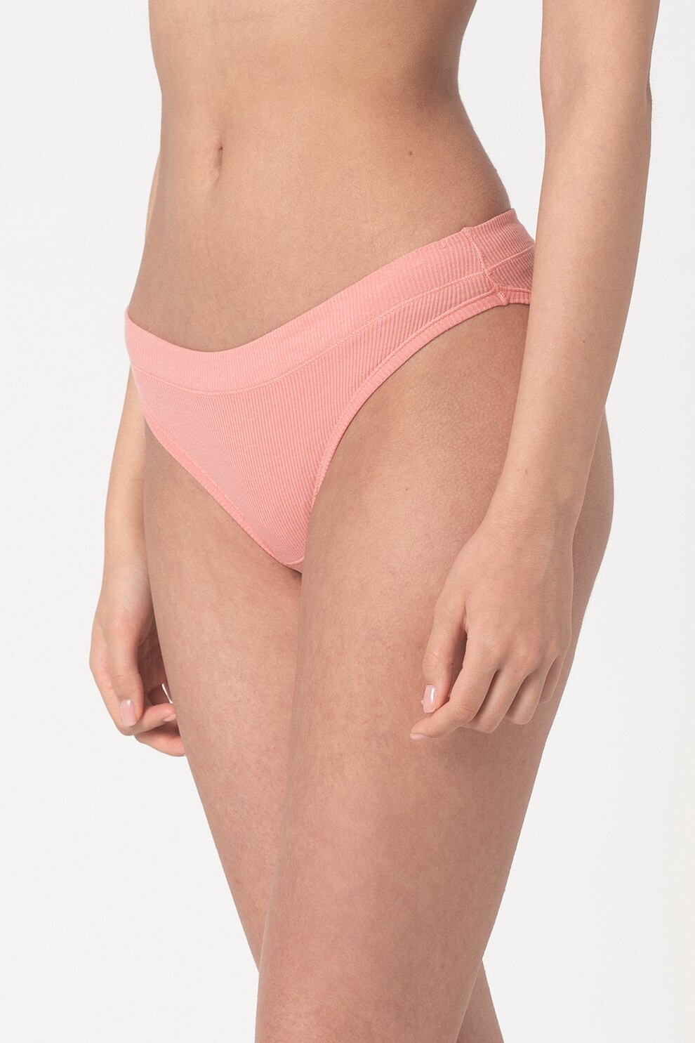 ESPRIT Bodywear, Chiloti din amestec de bumbac organic cu striatii, Roz