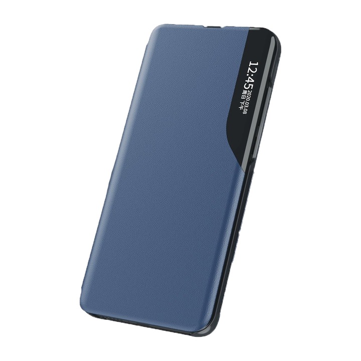 Калъф за телефон, Smart View G-Tech, съвместим с Oppo A98 5G, екологична кожа, стойка, син