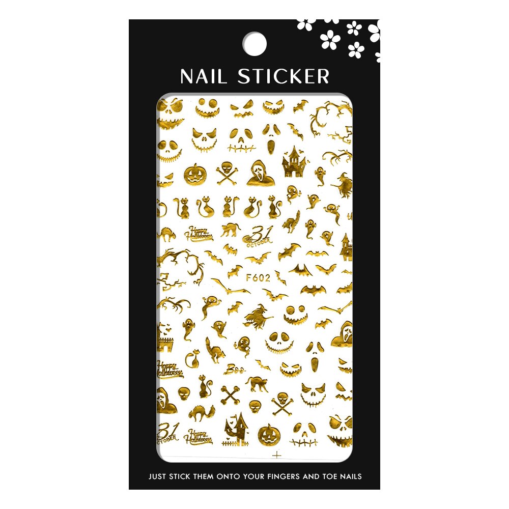 Stickere pentru decor unghii Lila Rossa, Halloween, F602-gold