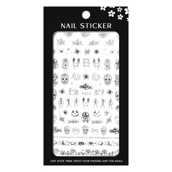Stickere pentru decor unghii Lila Rossa, Halloween, f603-silver Stickere pentru decor unghii Lila Rossa, Halloween, f603-silver