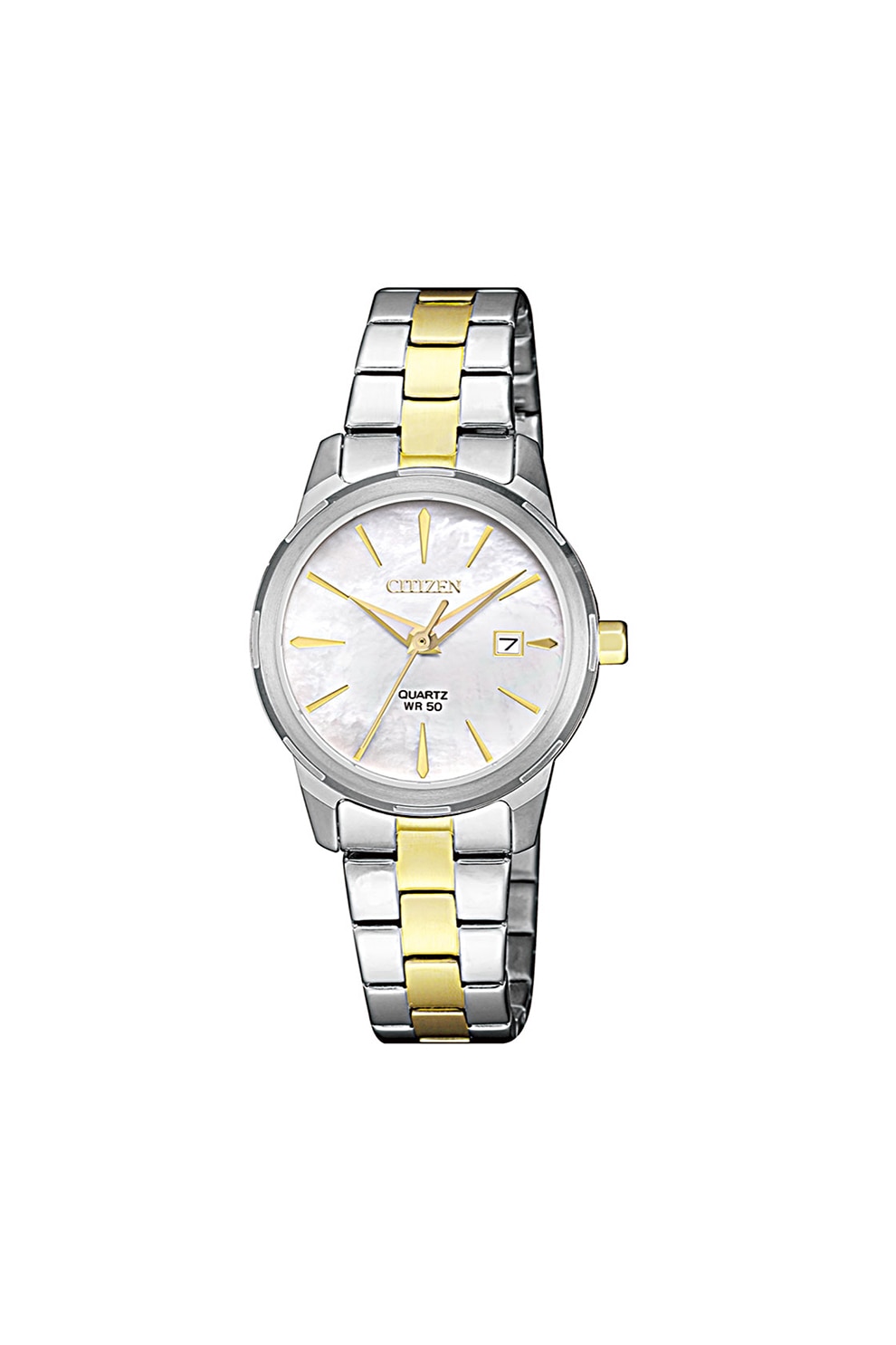 Citizen, Ceas analog cu cadran Mother of Pearl, Argintiu/Auriu