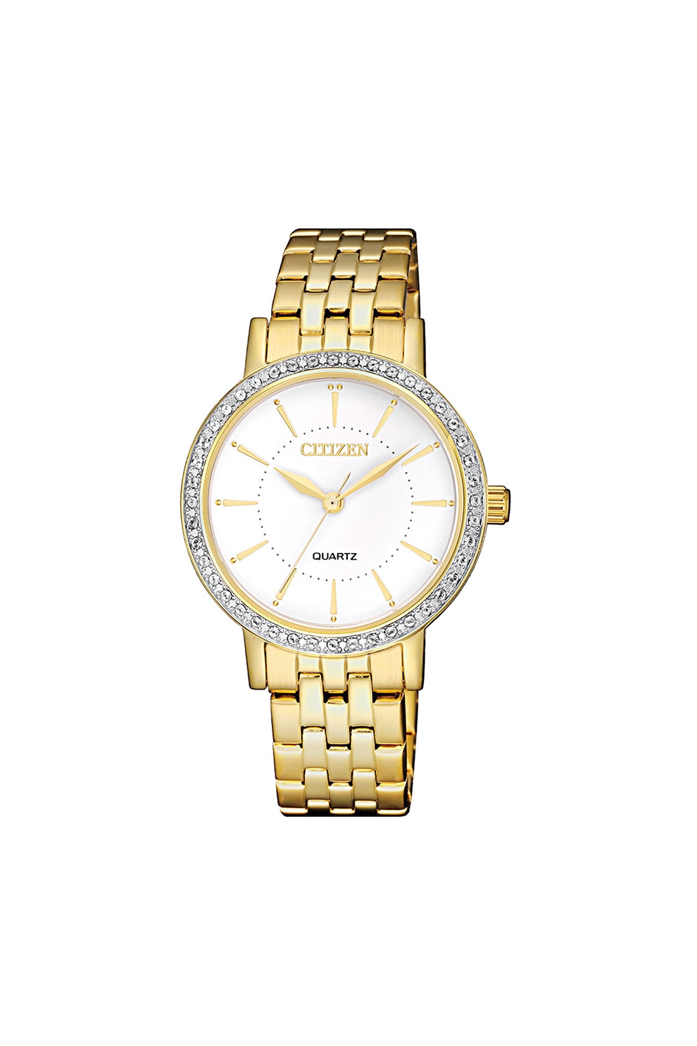 Citizen, Ceas cu trei indici si decorat cu cristale , Auriu