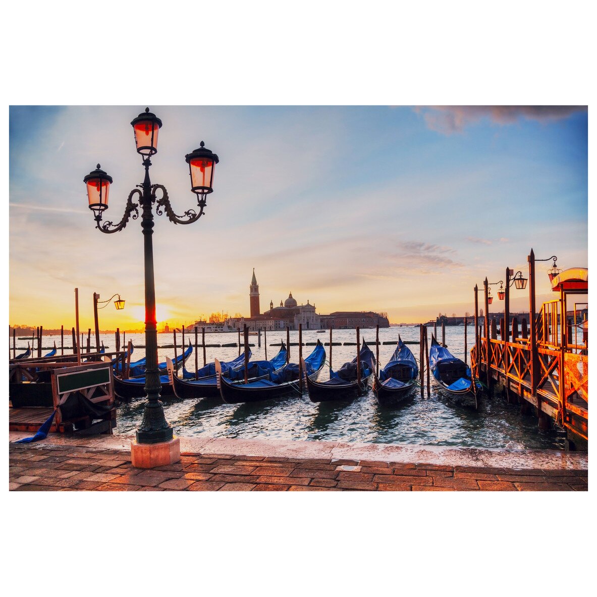 Fototapet Autoadeziv Venetia, Gondole, Apus - YBL-144, 100 x 150 cm