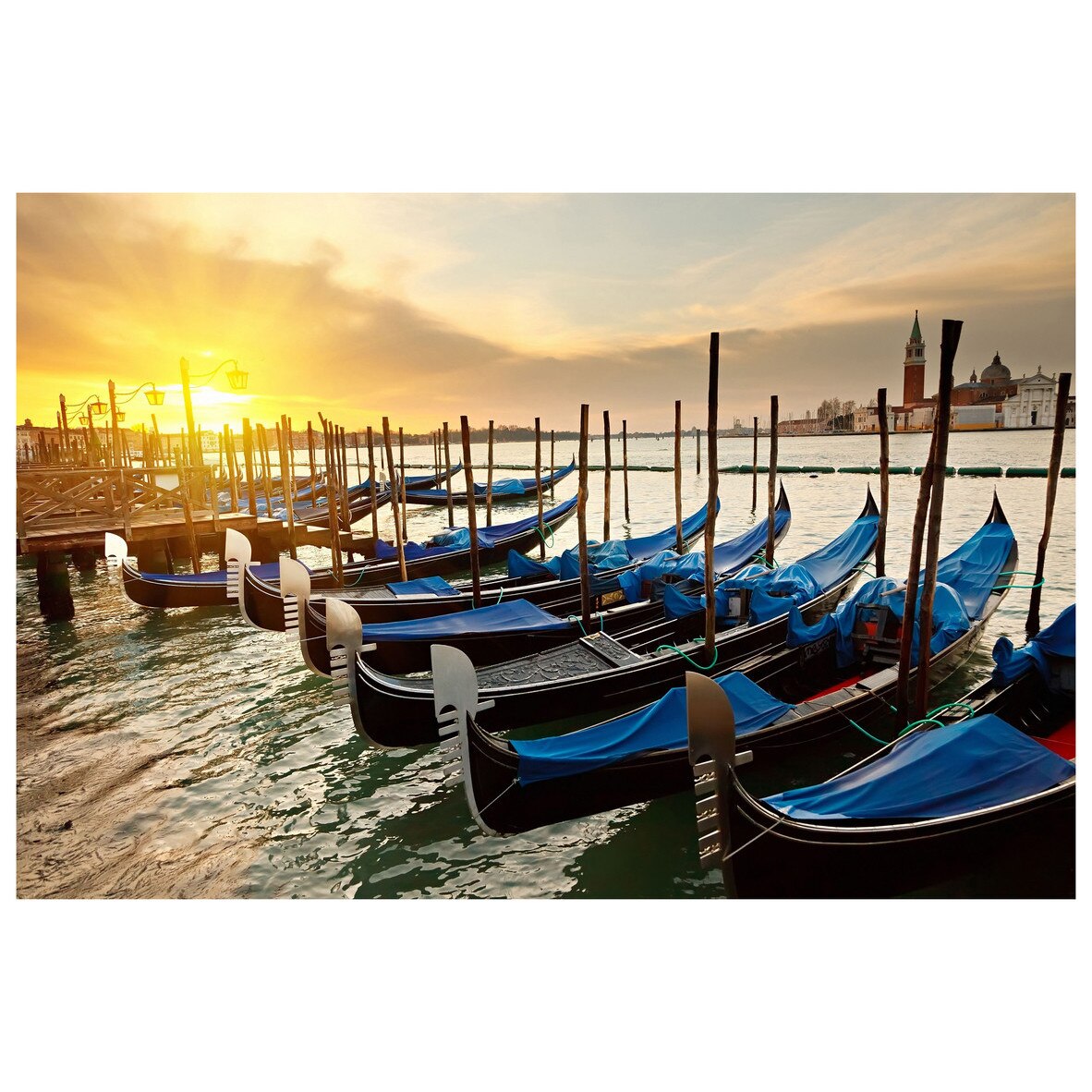 Fototapet Autoadeziv Venetia, Gondole, Apus - YBL-142, 100 x 150 cm
