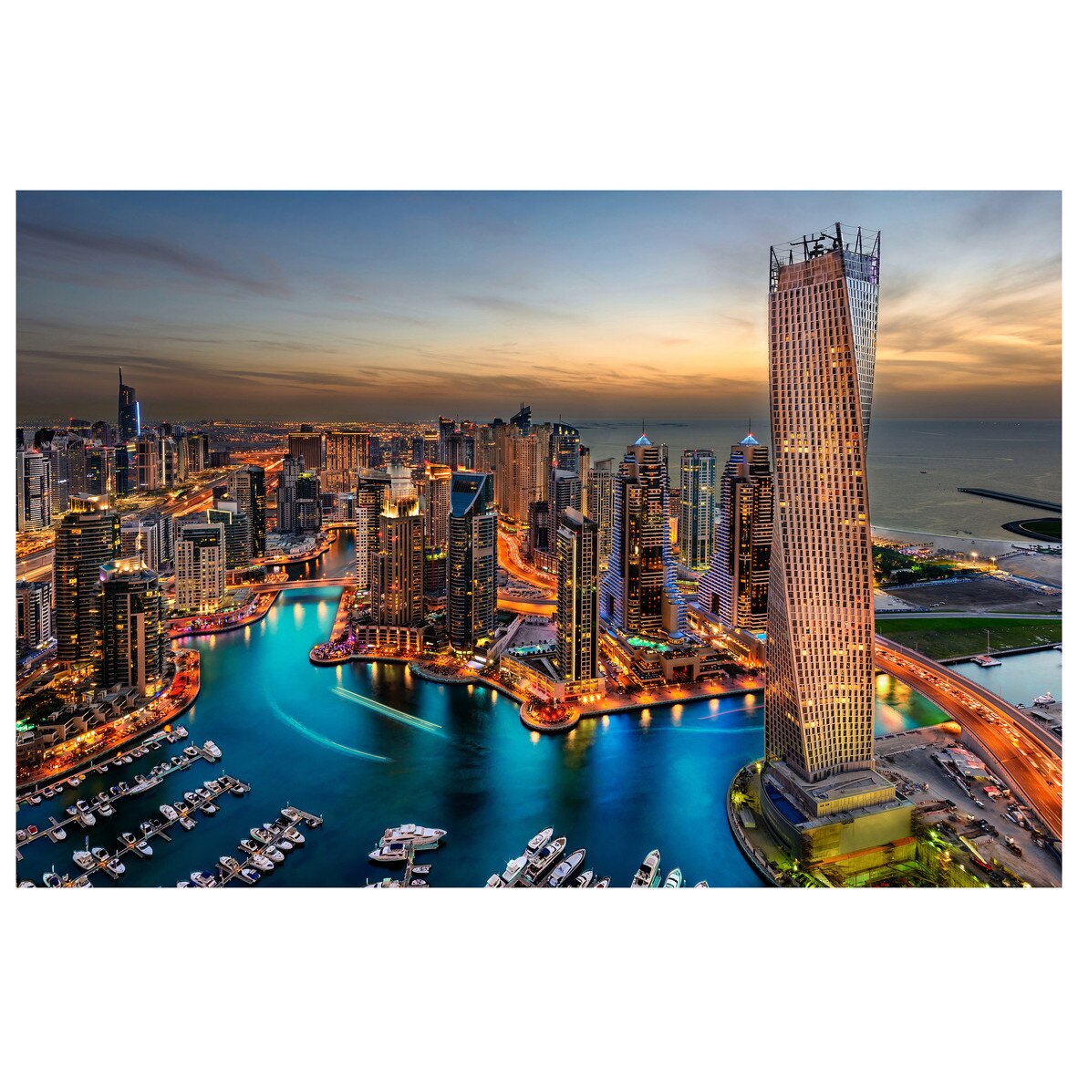 Fototapet Autoadeziv Dubai Night - YBL-214, 100 x 150 cm