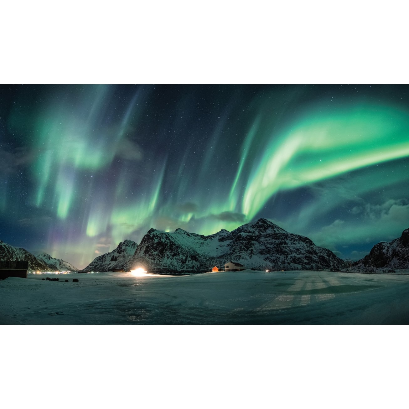 Fototapet autocolant PVC Aurora Boreala model 5, 200x300 cm