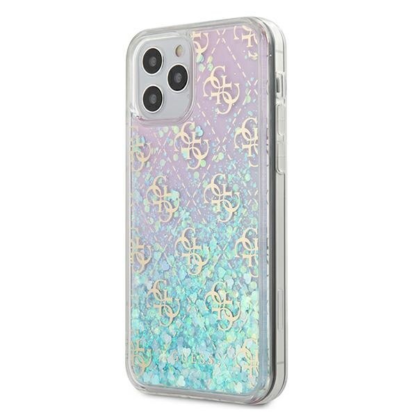 Husa iPhone 12 Pro Max Guess Gradient Liquid Glitter 4G Pink