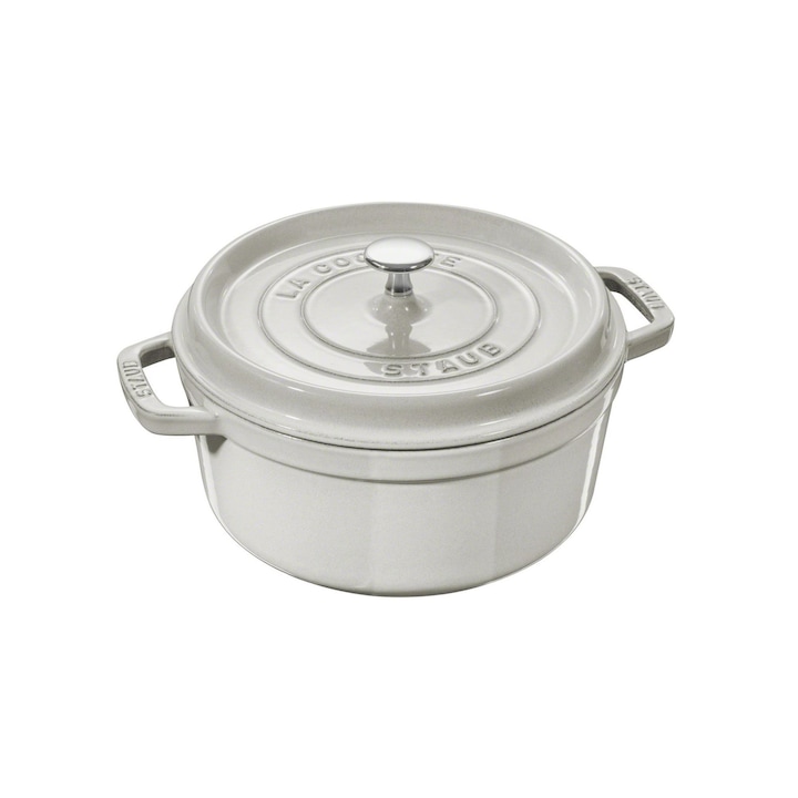 Чугунена тенджера Cocotte, 24 см/3,8 л, бял трюфел - Staub